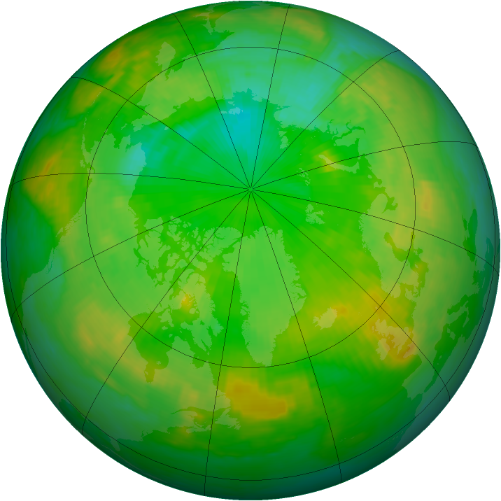 Arctic ozone map for 20 July 1980